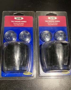 Tub Shower Handle Universal Fit with Adaptor Long Shallow Broach (Lot of 2)